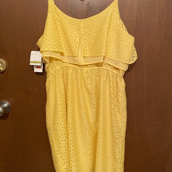 NWT sunflower yellow J. Taylor dress with straps. - Picture 2 of 8